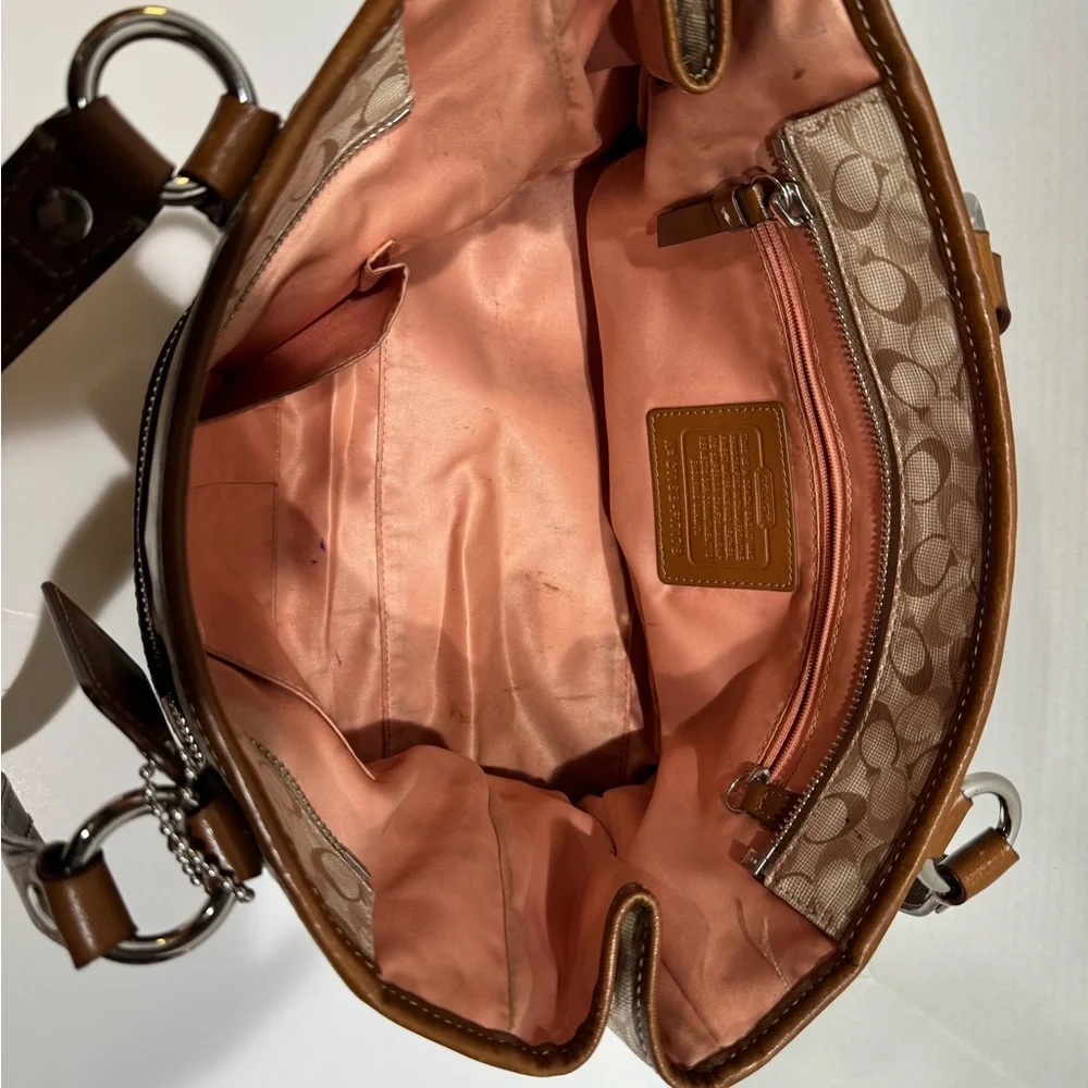 Coach Beige and Brown Signature Tote Bag Set - Picture 2 of 4